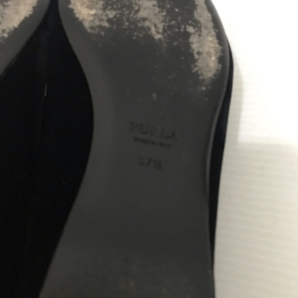 FURLA Women Black Velvet Ballet Embelished Flats Size 37.5 - Picture 8 of 11
